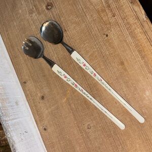 Vintage salad serving set, Portmeirion Botanic Garden pattern